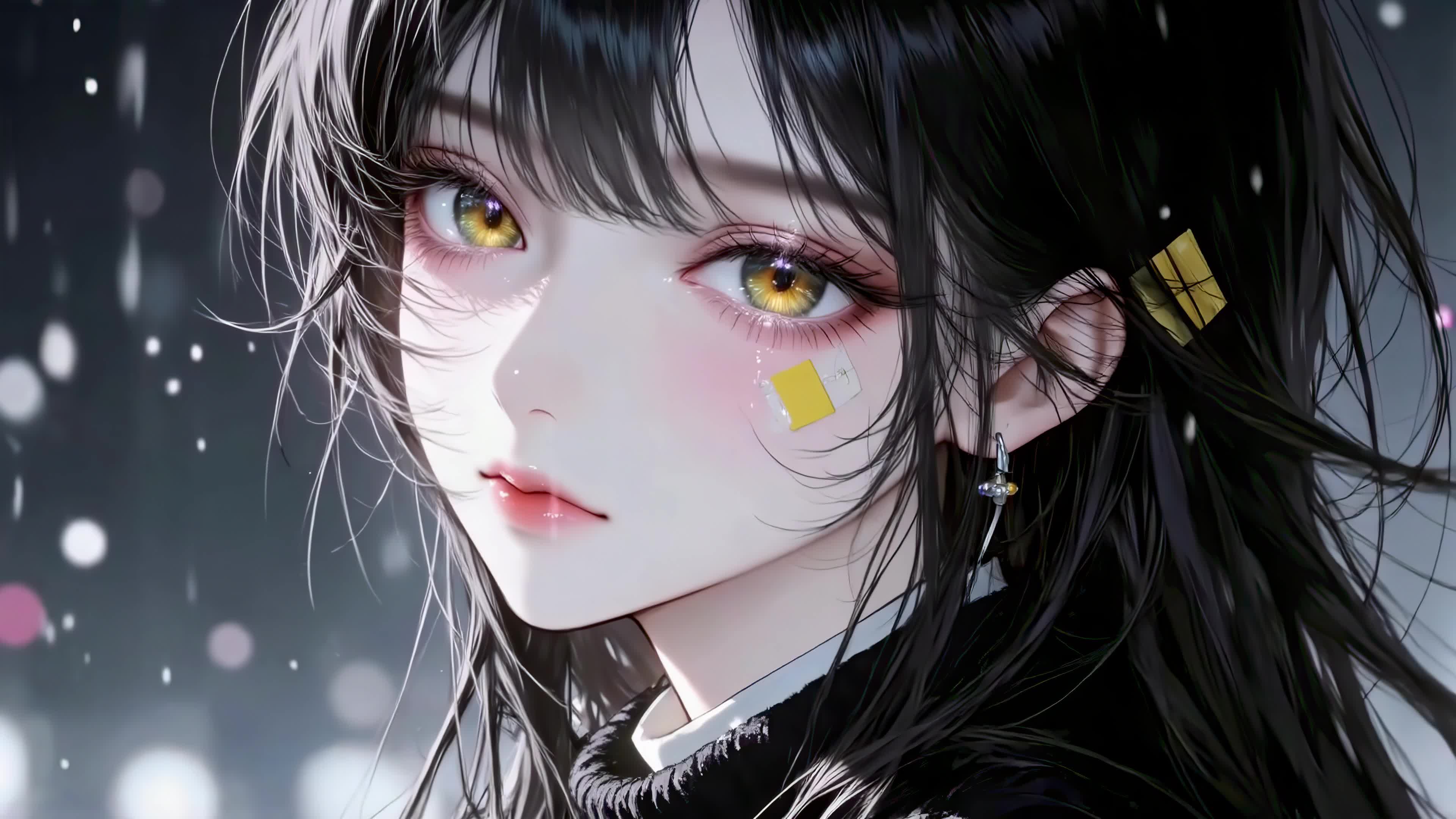 黑发金瞳清冷少女
