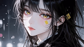 黑发金瞳清冷少女