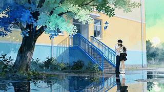 雨天校园邂逅