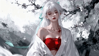 白发梅下冷冽少女