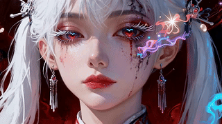 白发异瞳战损少女