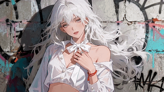 白发街头少女