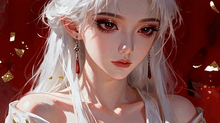 白发红眸精致少女