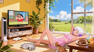 惬意休闲居家少女