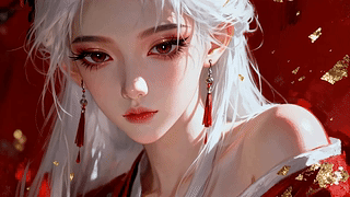 白发红衣美人