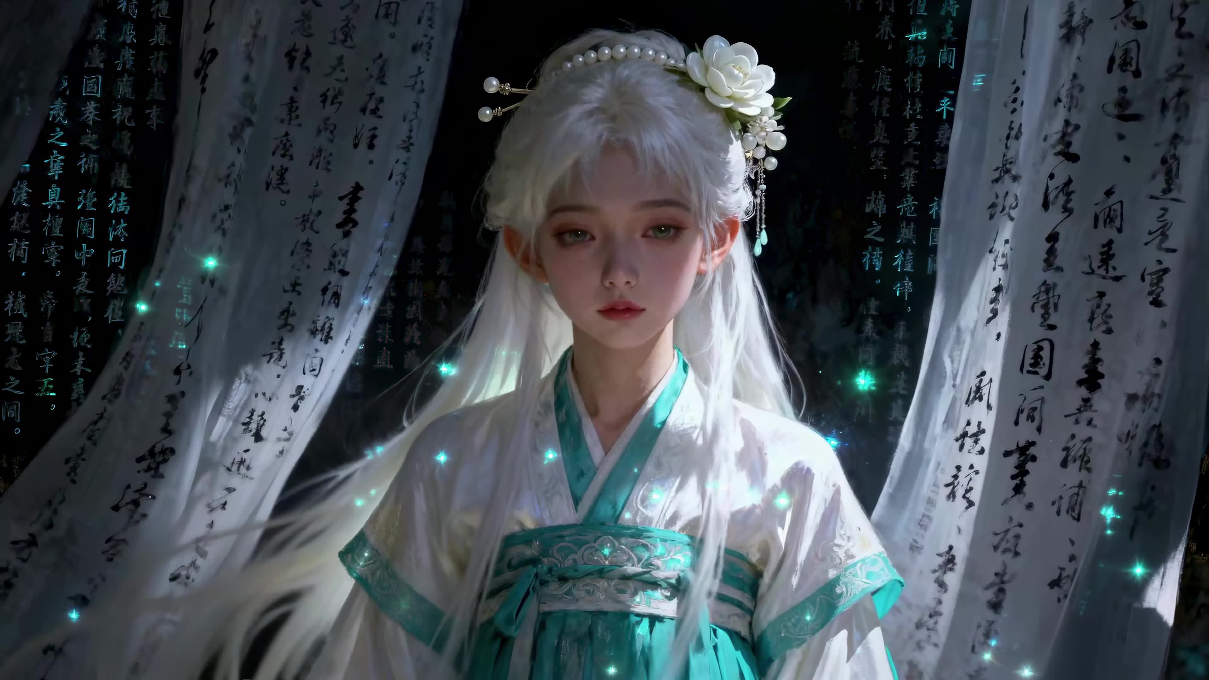 白发古风汉服少女