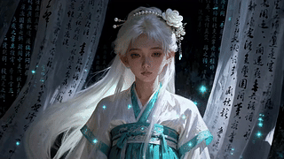白发古风汉服少女