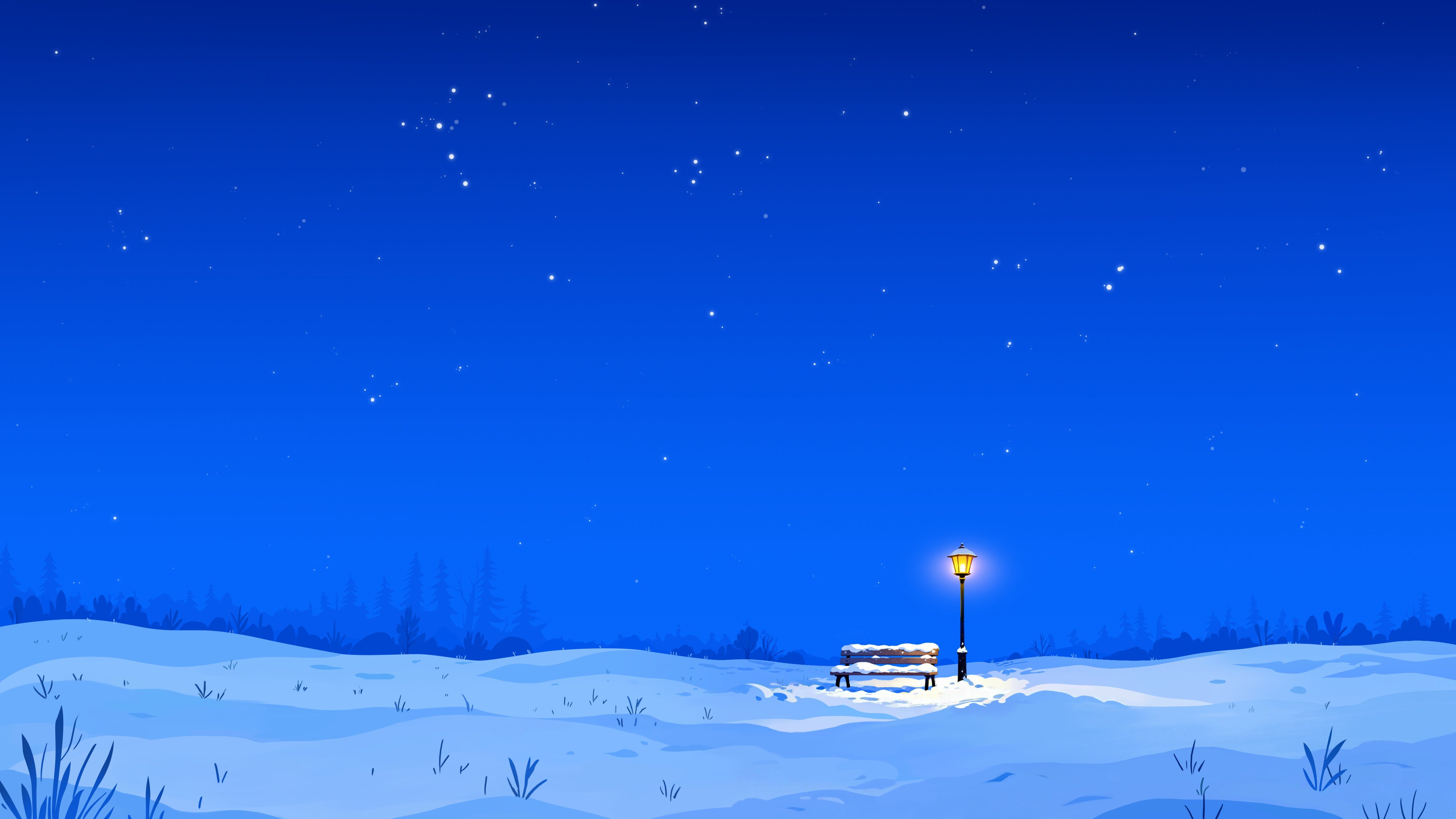 雪夜01_静态4K高清壁纸
