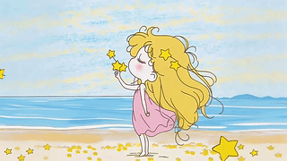 海边卡通女孩