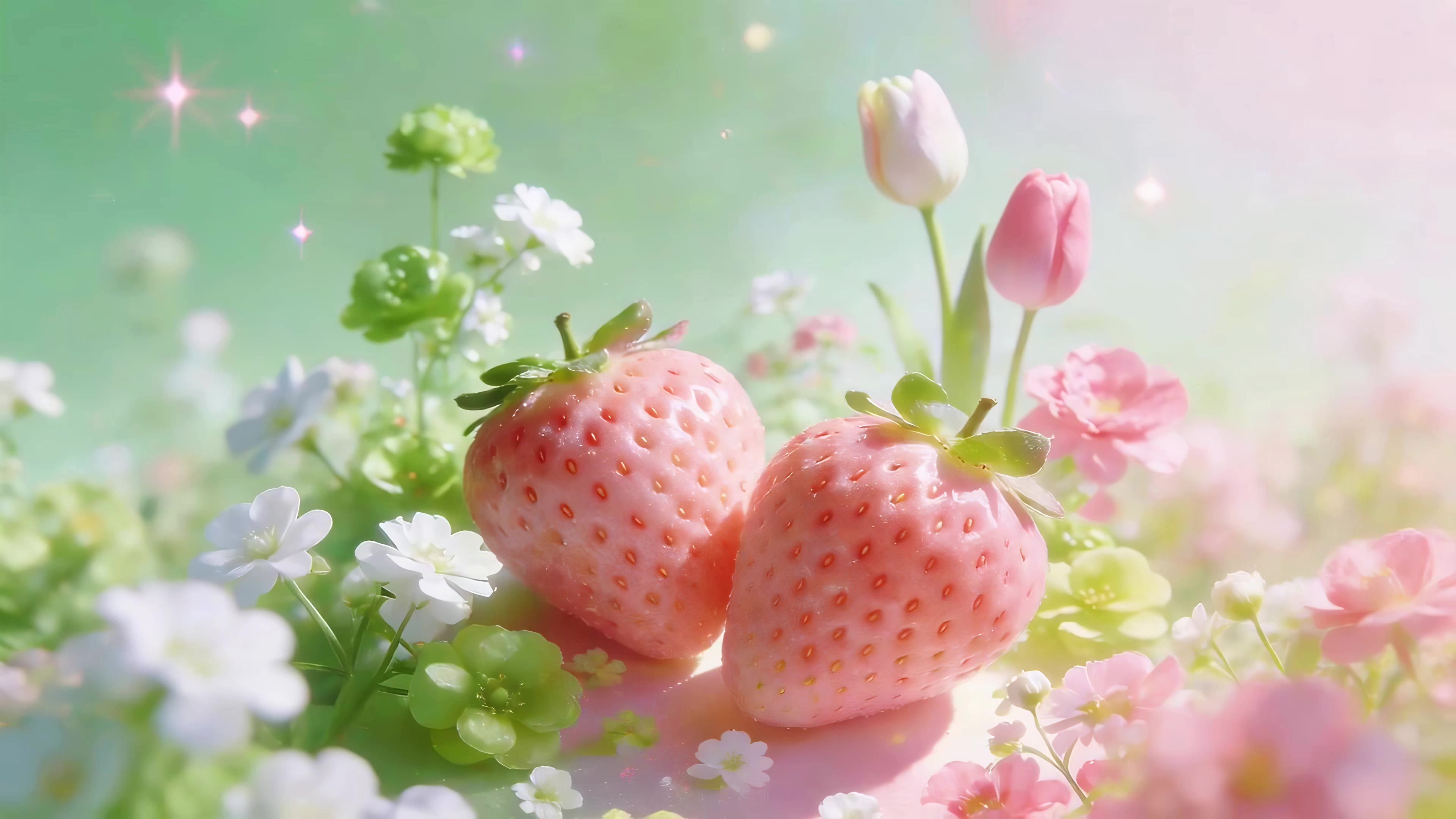 粉色草莓