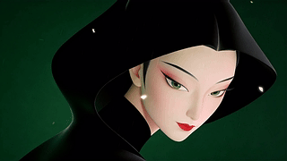 东方意境  黑衣女