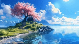 湖边美丽风景 动态壁纸 | 作者：渔小小