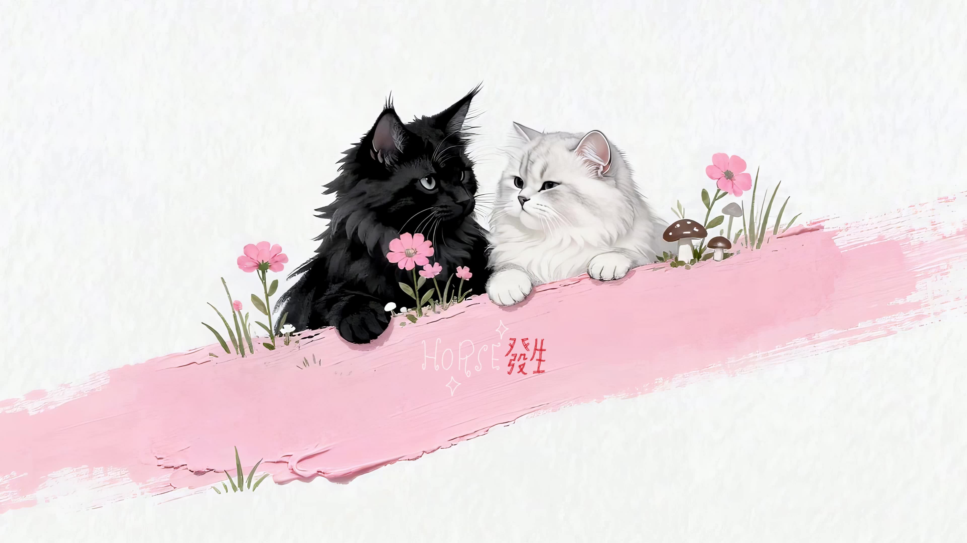 浪漫的黑猫白猫
