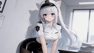 可爱猫耳制服美女