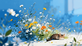 花边的猫咪
