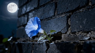 墙缝生花 月夜微光