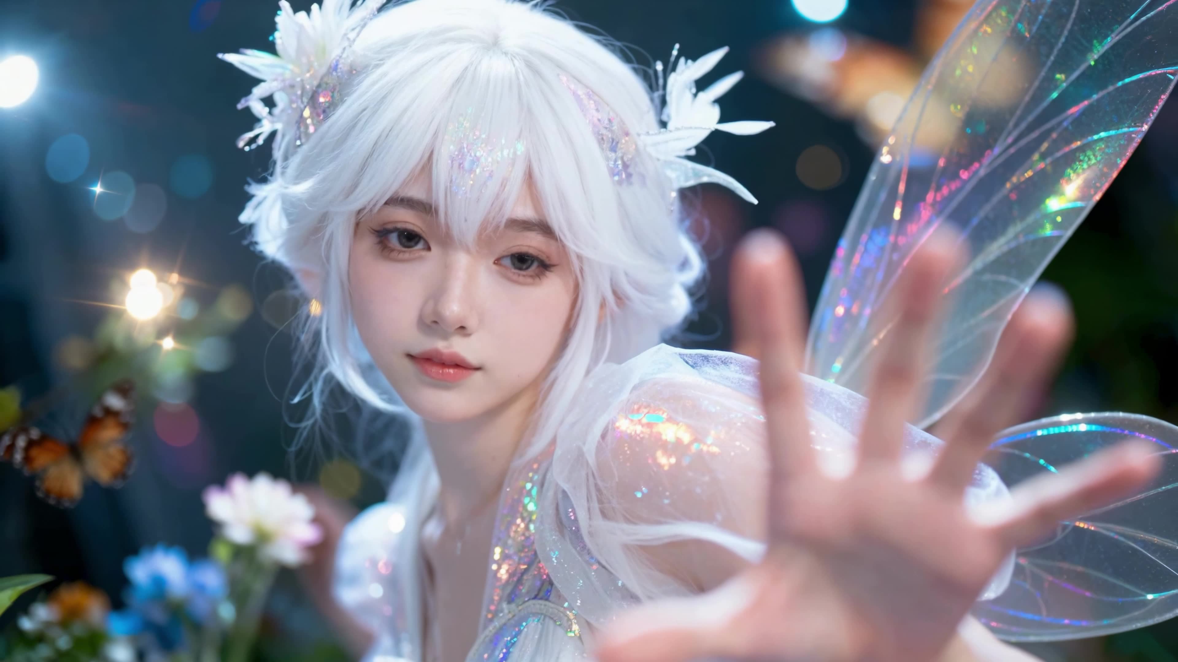 银发幻彩精灵少女