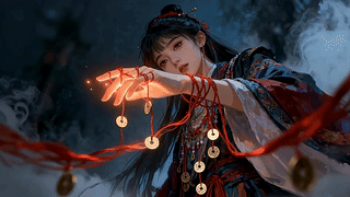 祈愿红衣国风少女