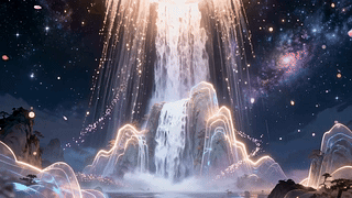 星夜空灵瀑布