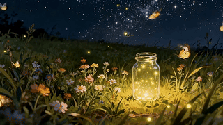 夏夜瓶中萤火