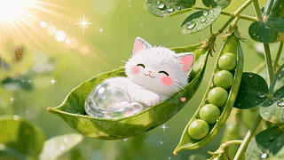 豌豆荚里的软萌小猫