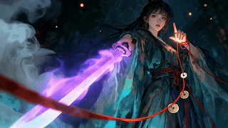 暗夜古风持剑女侠
