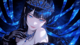 蓝色主题少女