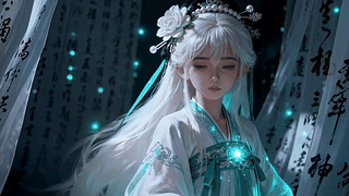 青韵银发古风少女
