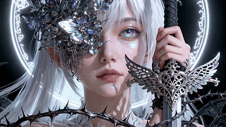 银发幻蝶女剑士