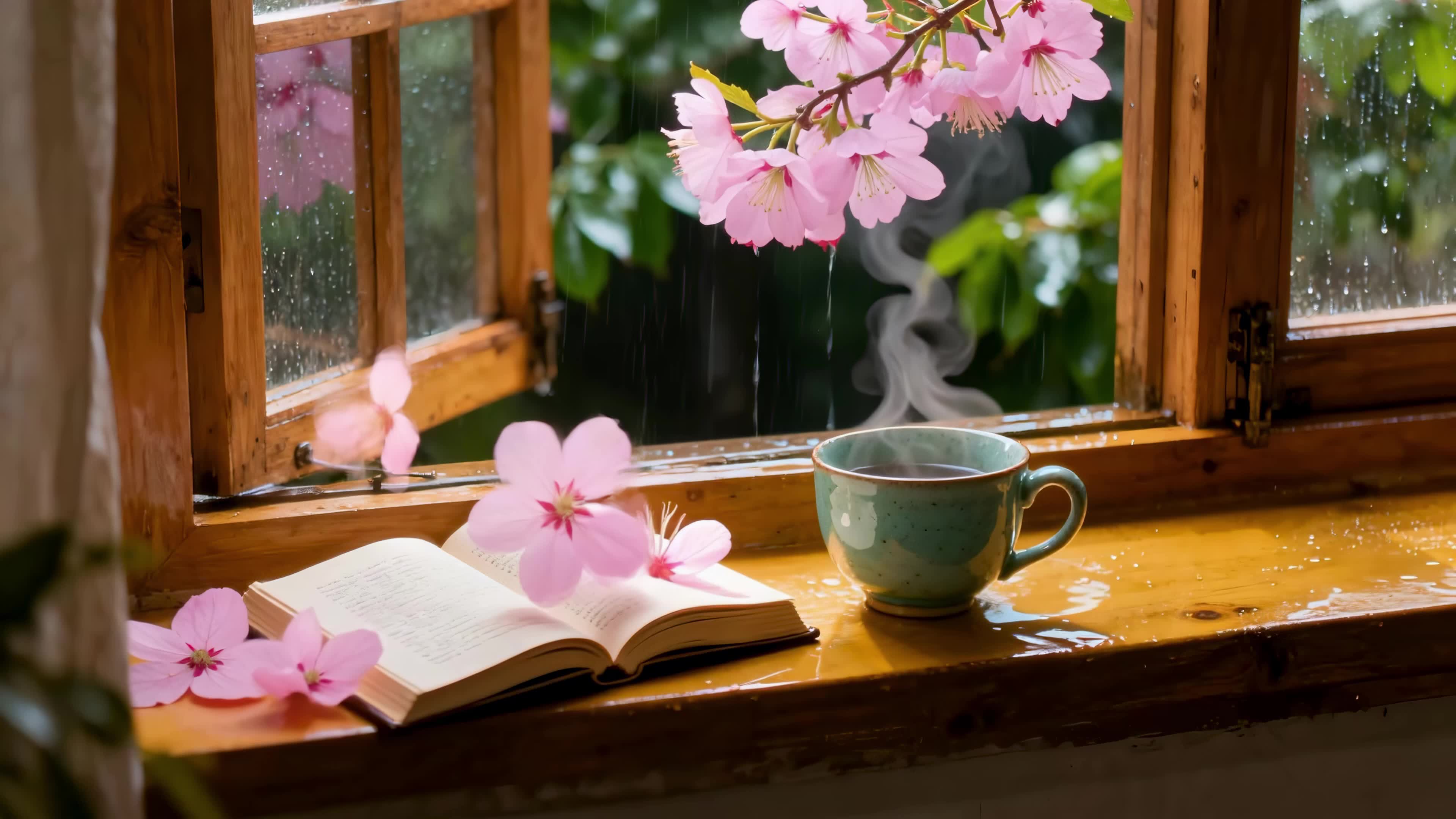 雨落窗边闲时光