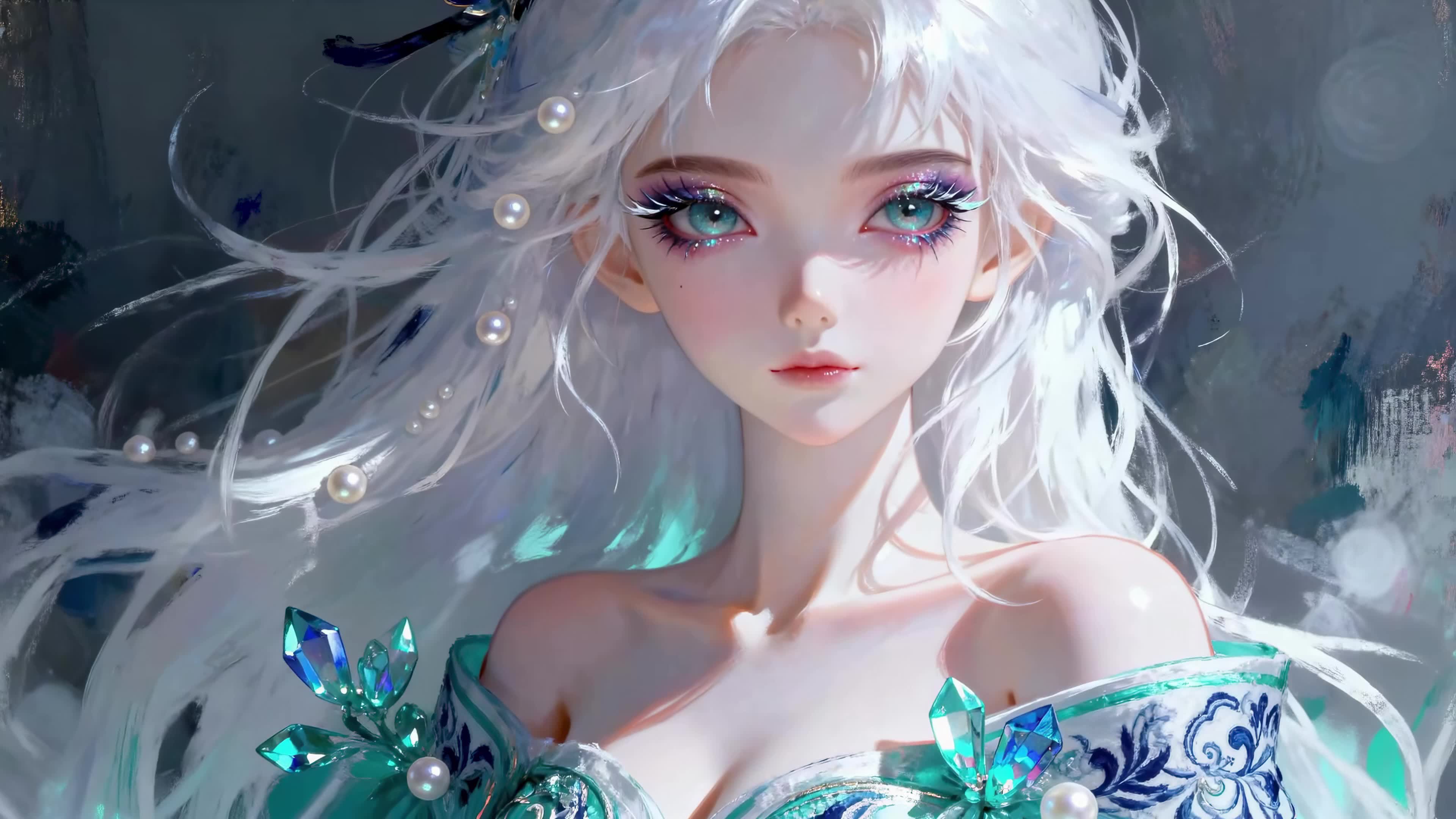 银发冰瞳少女
