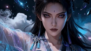蓝调幻紫古风美人 动态壁纸 | 作者：偶然