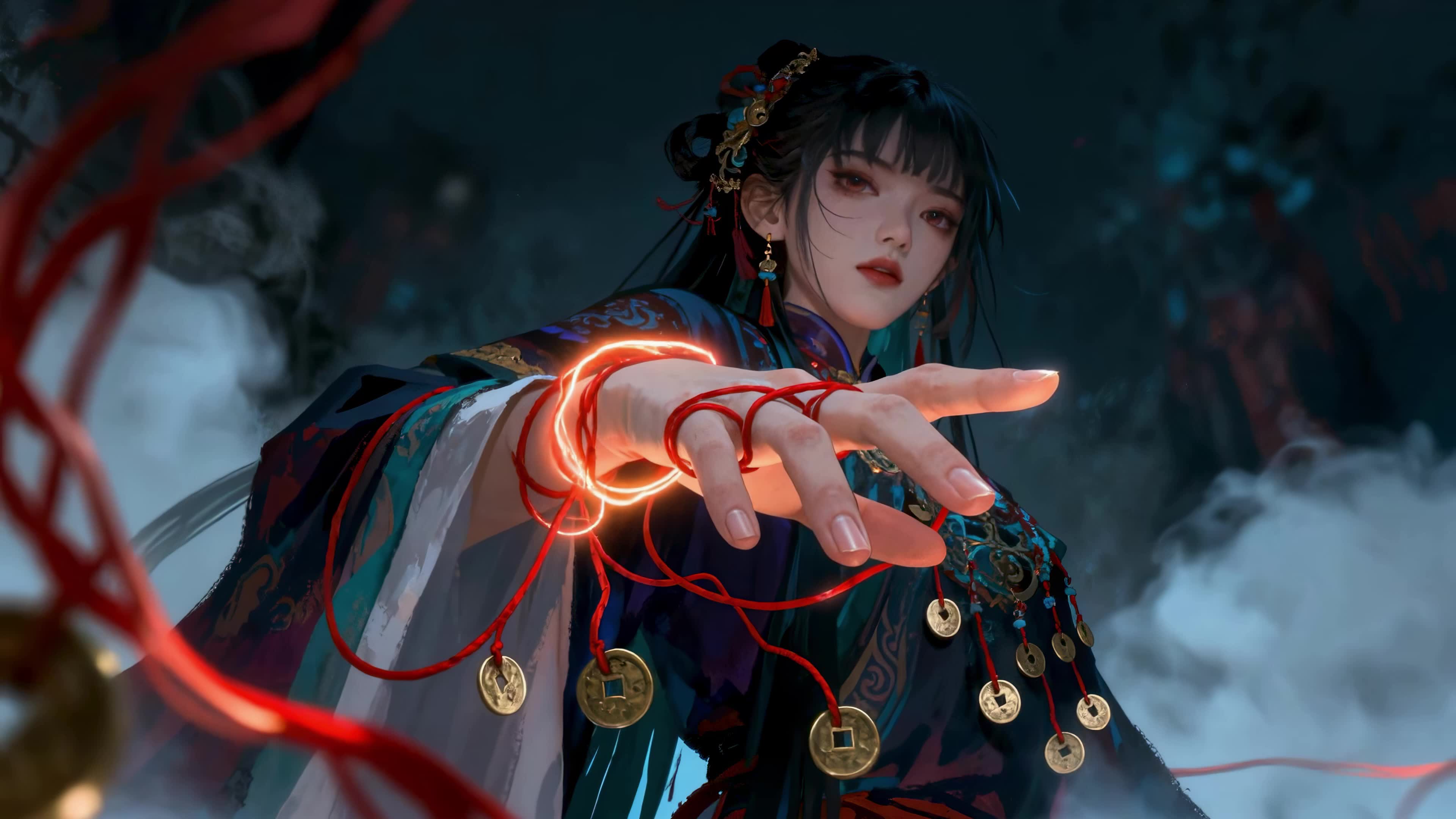 红绳祈运国风少女