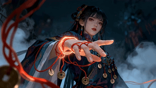 红绳祈运国风少女