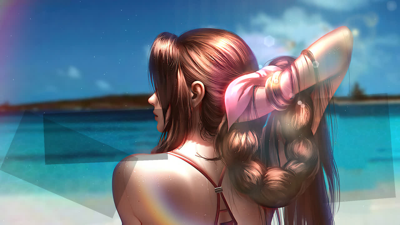 Aerith 海滩日 4K - 最终幻想 VII