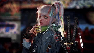 赛博朋克 女武士 武士刀 3840x2160