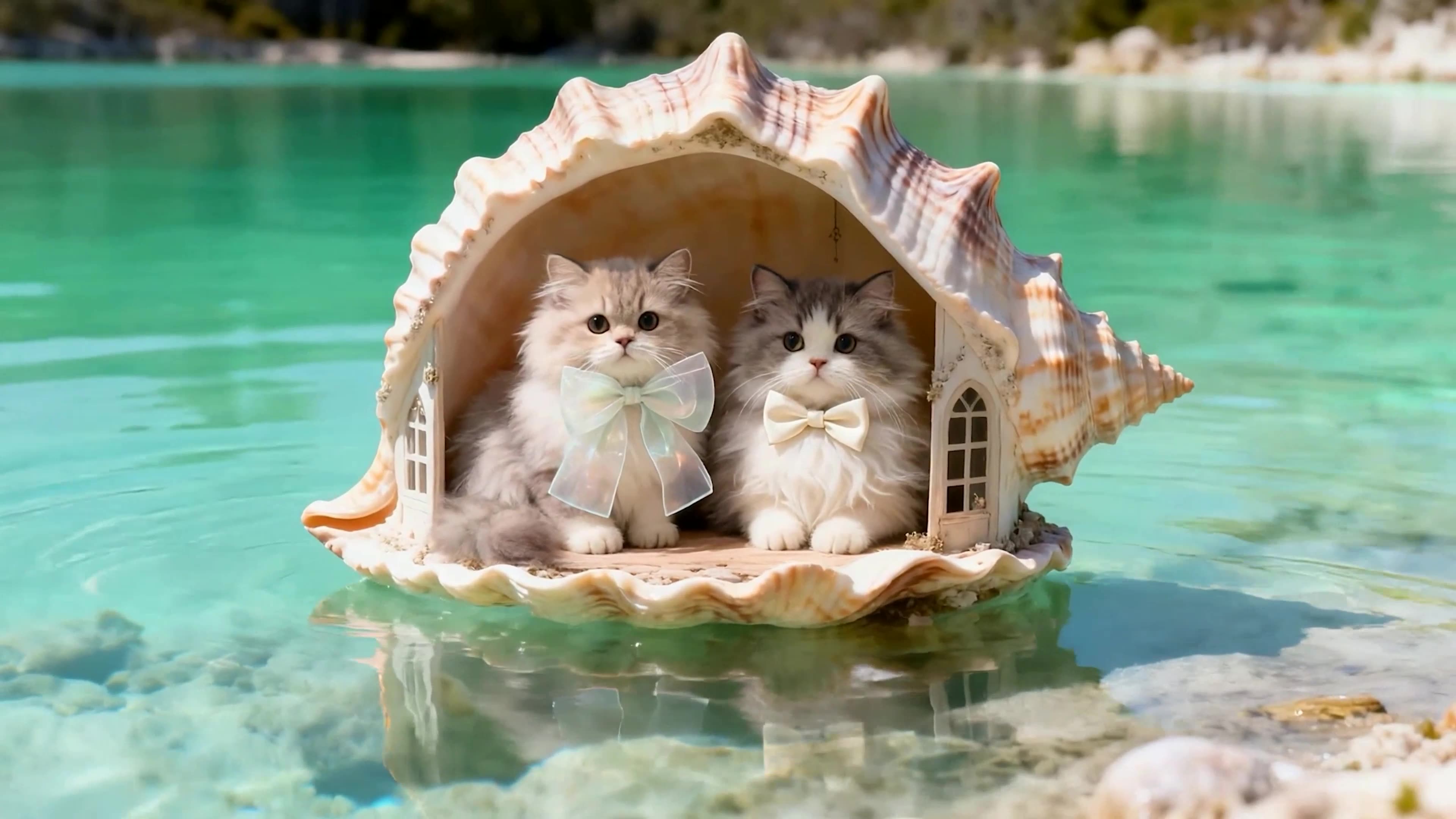 海螺两只猫咪