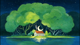 绿色护眼插画壁纸