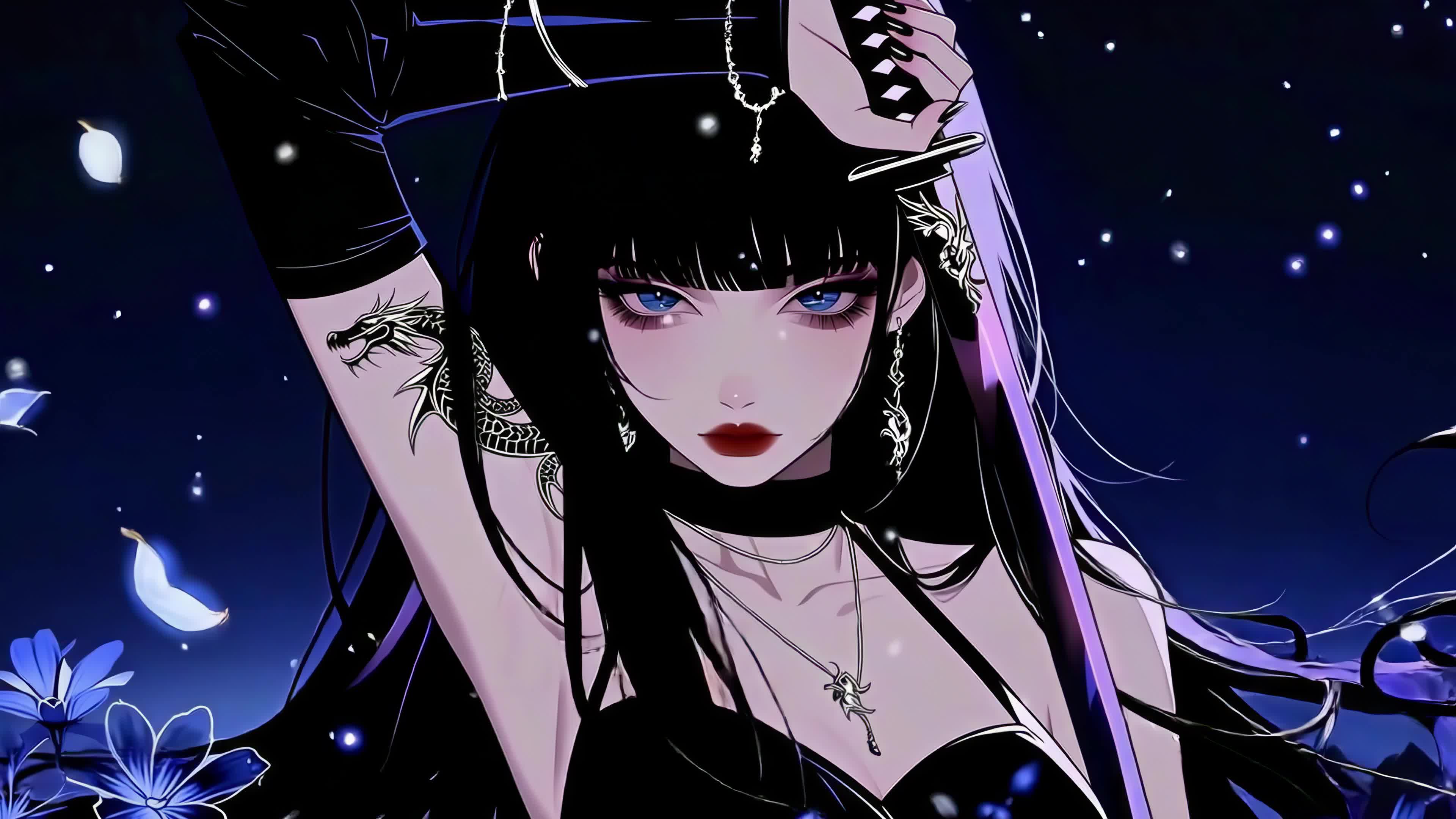 暗夜蓝调酷飒少女