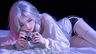 渐变长发温柔少女