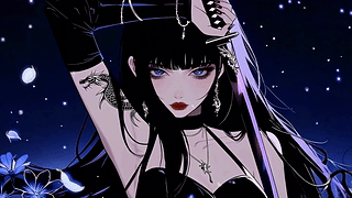暗夜蓝调酷飒少女