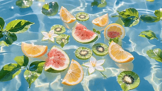 夏日清凉水面鲜果