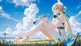 晴空花野的浅发少女
