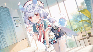 窗边软萌兔耳少女