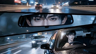 雨夜都市少年追车 动态壁纸 | 作者：偶然