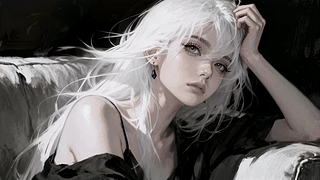 慵懒白发少女