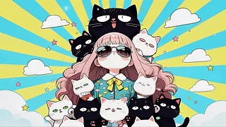 女孩和猫咪们