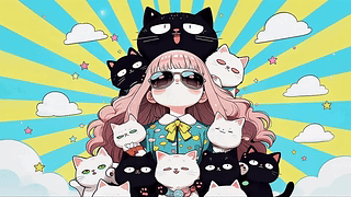 女孩和猫咪们