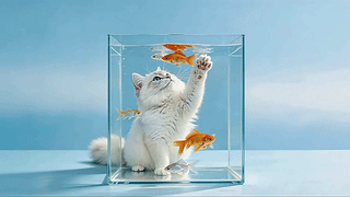 捉鱼的猫