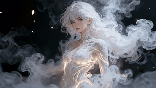 烟幻白发少女